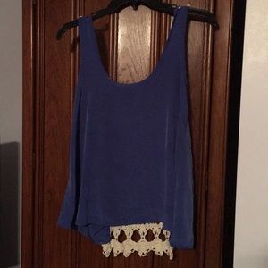Royal Blue Tank with Knit Back